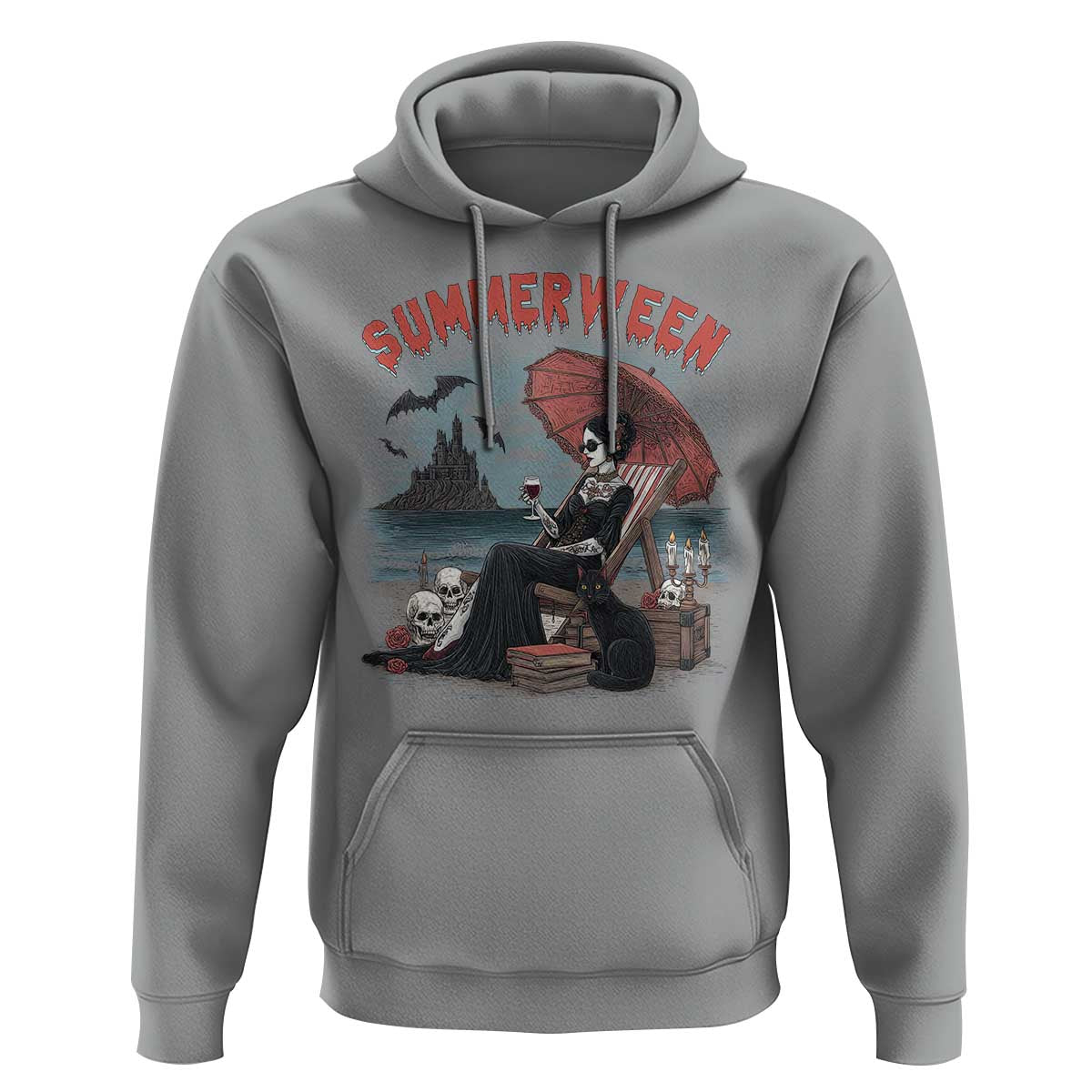 Gothic Summerween Hoodie Spooky Summer Halloween Horror Character - Wonder Print Shop