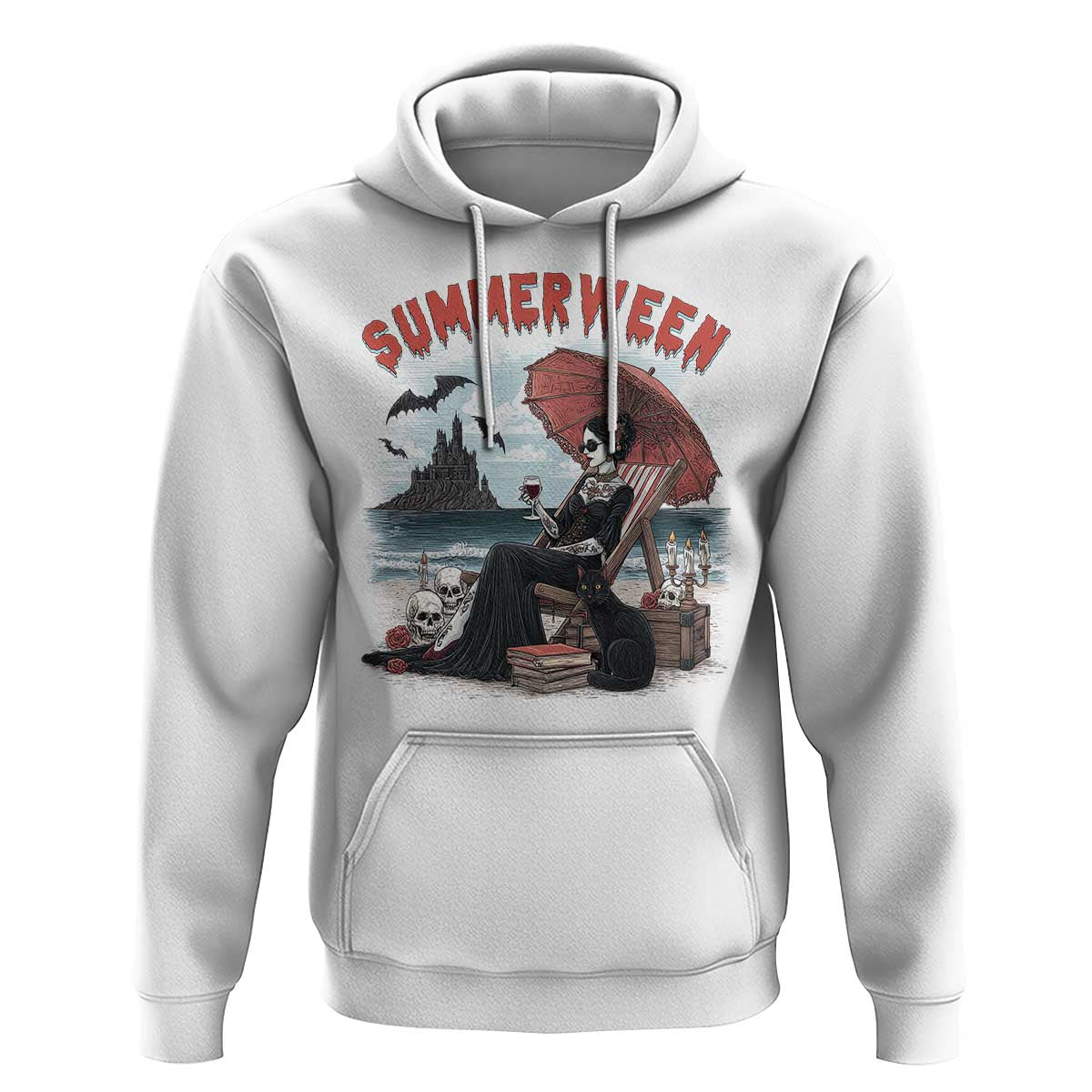 Gothic Summerween Hoodie Spooky Summer Halloween Horror Character - Wonder Print Shop