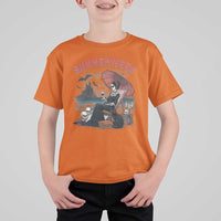 Gothic Summerween T Shirt For Kid Spooky Summer Halloween Horror Character - Wonder Print Shop