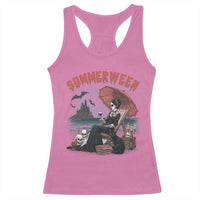Gothic Summerween Racerback Tank Top Spooky Summer Halloween Horror Character - Wonder Print Shop