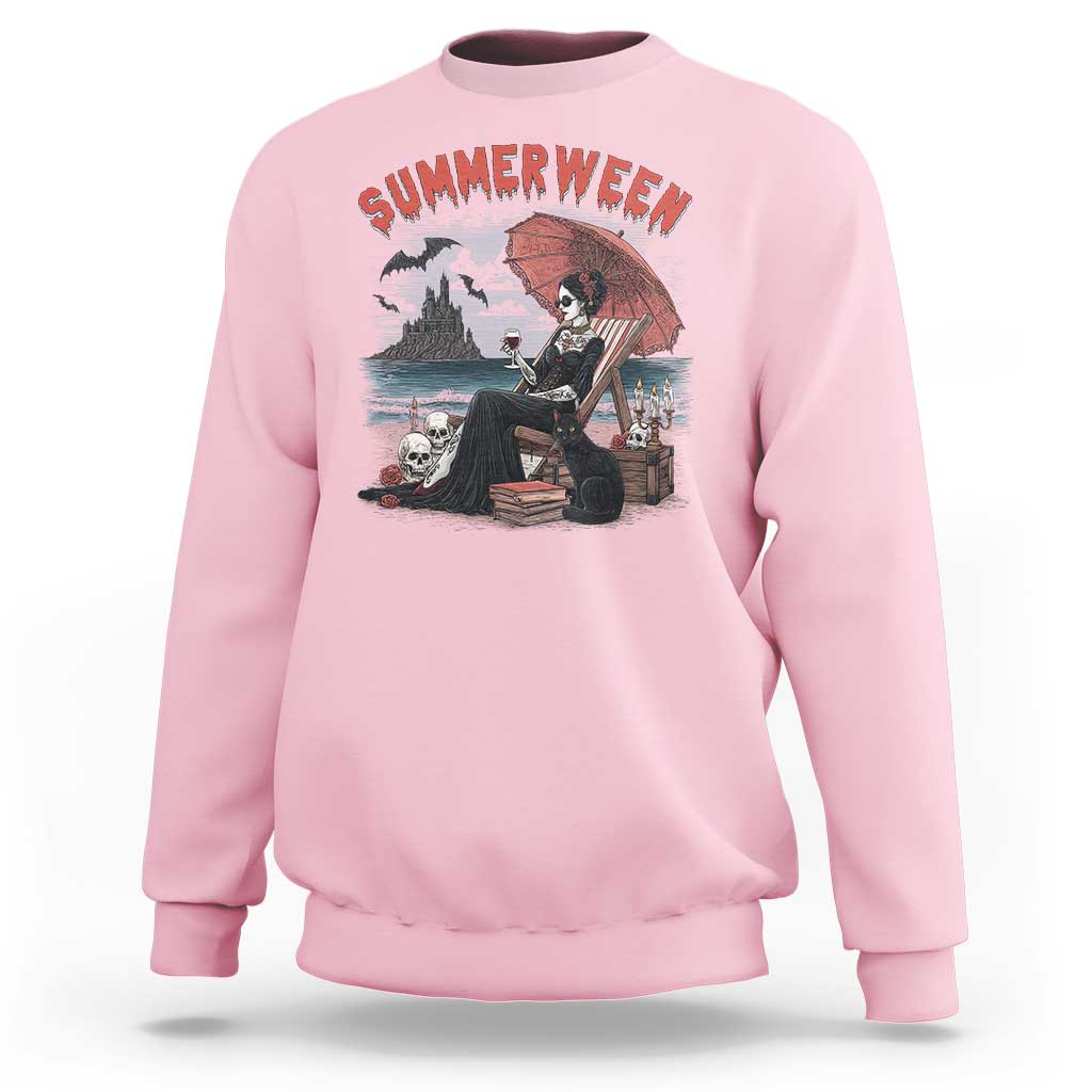 Gothic Summerween Sweatshirt Spooky Summer Halloween Horror Character - Wonder Print Shop