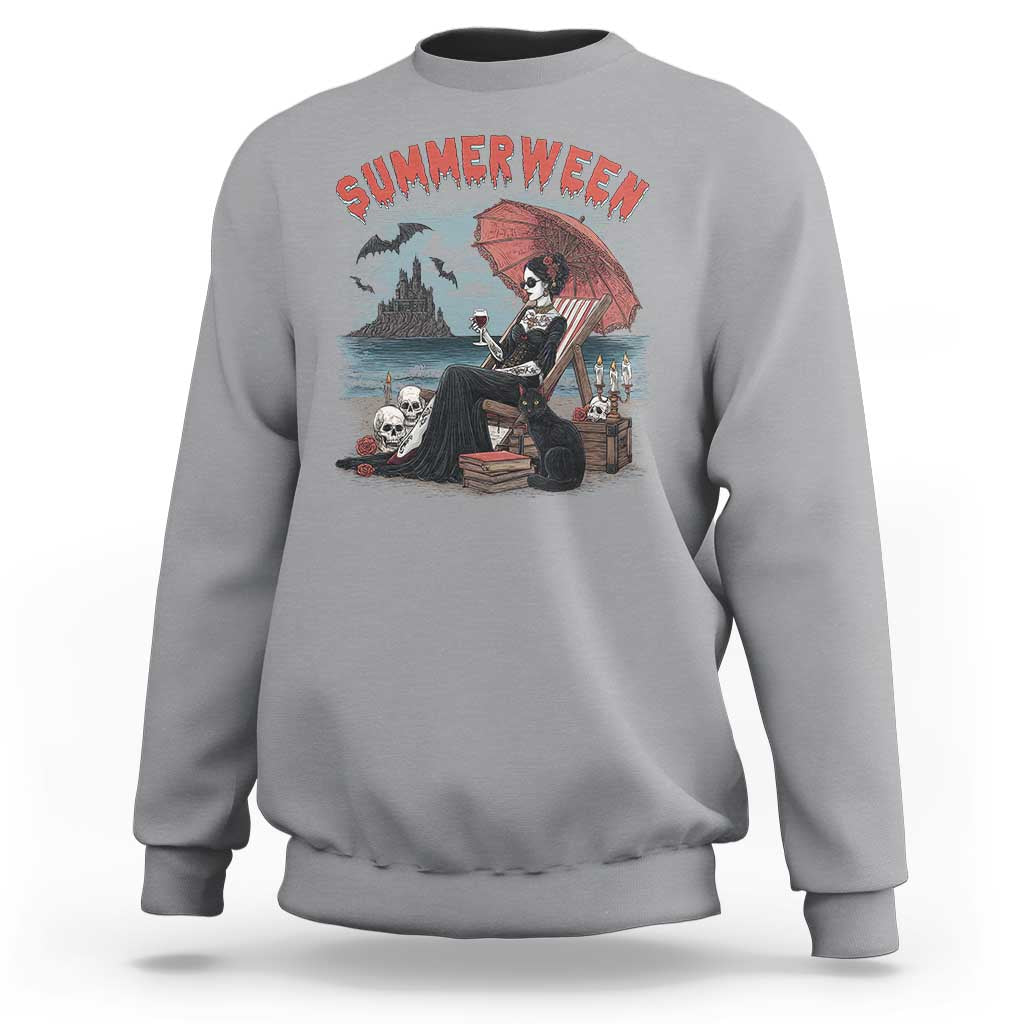 Gothic Summerween Sweatshirt Spooky Summer Halloween Horror Character - Wonder Print Shop