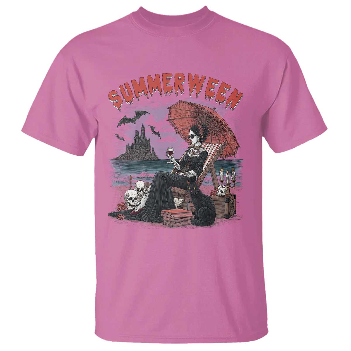 Gothic Summerween T Shirt Spooky Summer Halloween Horror Character - Wonder Print Shop