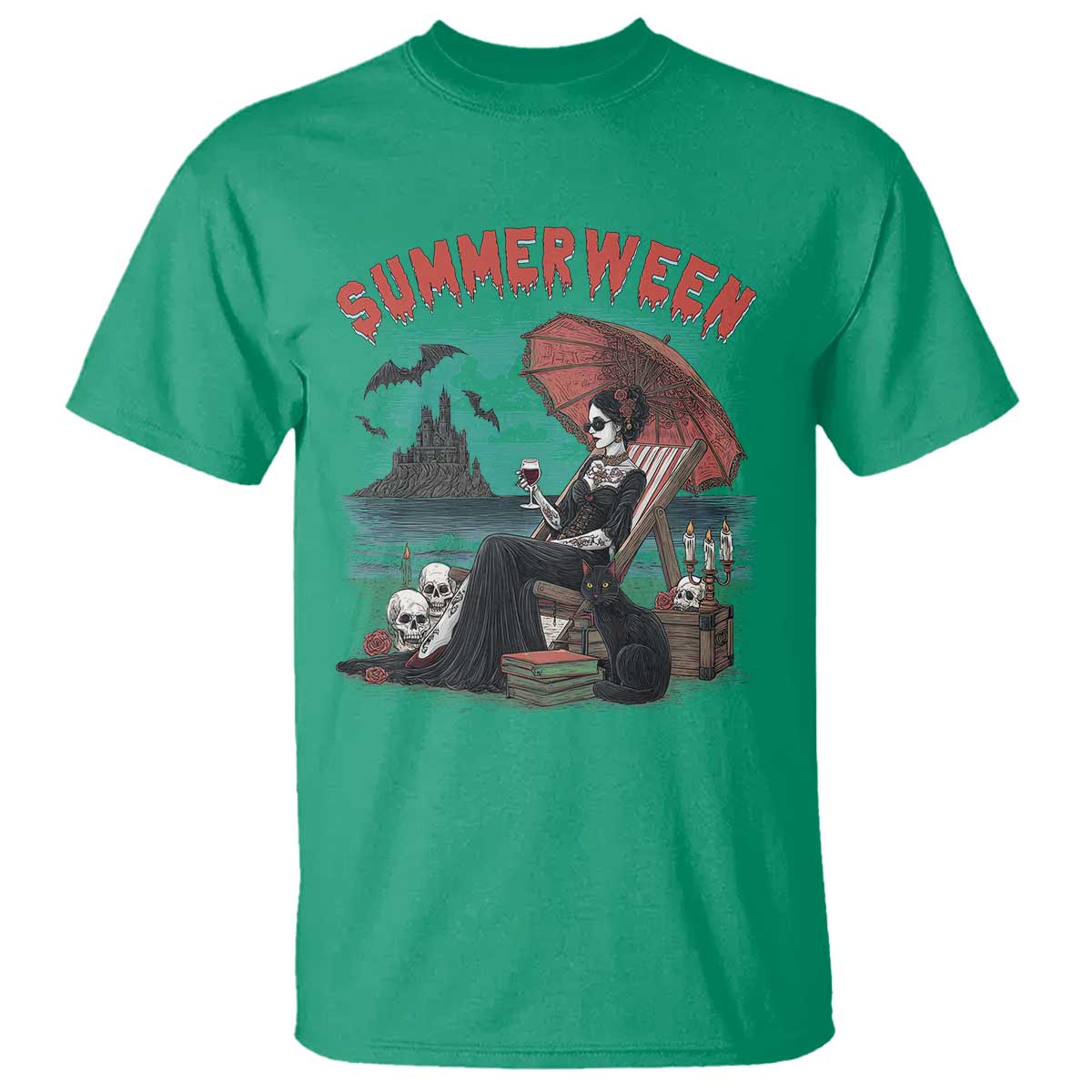 Gothic Summerween T Shirt Spooky Summer Halloween Horror Character - Wonder Print Shop