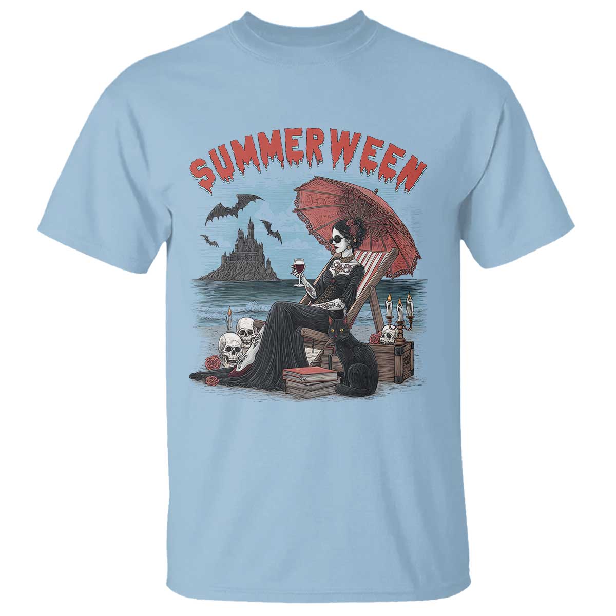 Gothic Summerween T Shirt Spooky Summer Halloween Horror Character - Wonder Print Shop