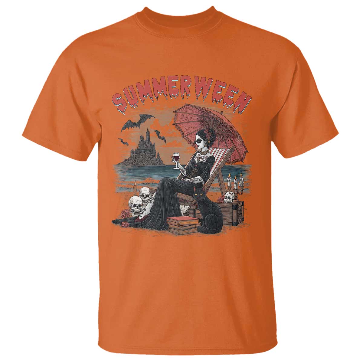Gothic Summerween T Shirt Spooky Summer Halloween Horror Character - Wonder Print Shop