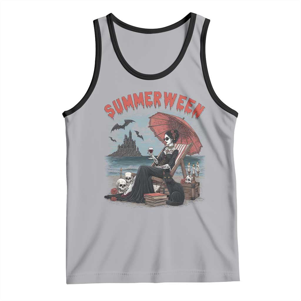Gothic Summerween Tank Top Spooky Summer Halloween Horror Character - Wonder Print Shop