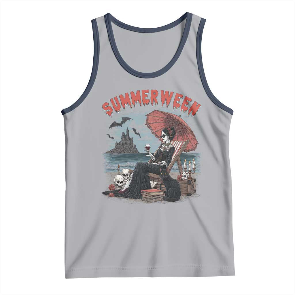 Gothic Summerween Tank Top Spooky Summer Halloween Horror Character - Wonder Print Shop