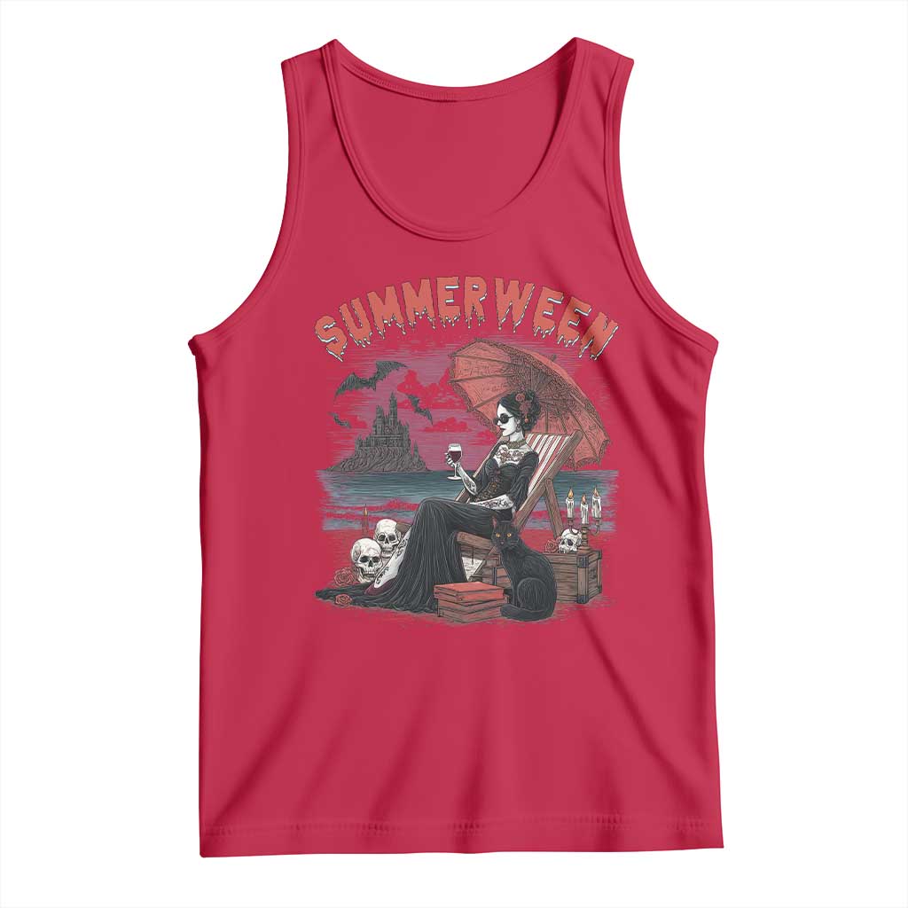 Gothic Summerween Tank Top Spooky Summer Halloween Horror Character - Wonder Print Shop