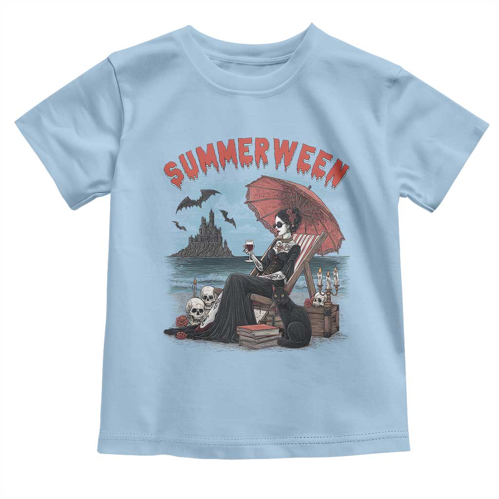 Gothic Summerween Toddler T Shirt Spooky Summer Halloween Horror Character - Wonder Print Shop