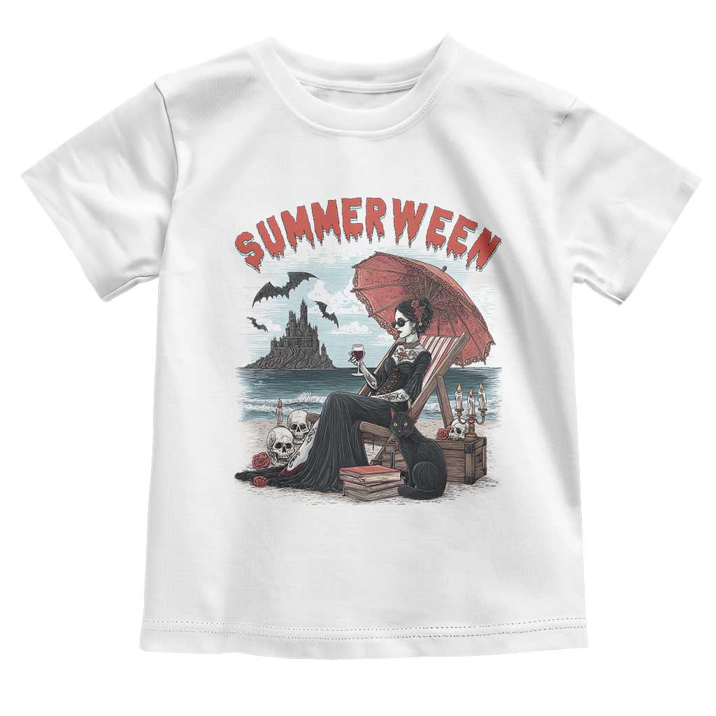 Gothic Summerween Toddler T Shirt Spooky Summer Halloween Horror Character - Wonder Print Shop