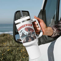 Gothic Summerween Tumbler With Handle Spooky Summer Halloween Horror Character - Wonder Print Shop