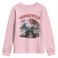 Gothic Summerween Youth Sweatshirt Spooky Summer Halloween Horror Character - Wonder Print Shop