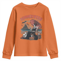 Gothic Summerween Youth Sweatshirt Spooky Summer Halloween Horror Character - Wonder Print Shop
