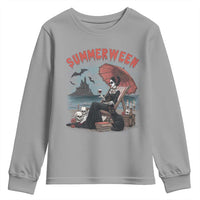 Gothic Summerween Youth Sweatshirt Spooky Summer Halloween Horror Character - Wonder Print Shop