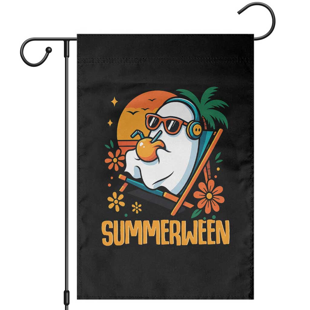Tropical Summerween Boo Sheet Garden Flag Funny Ghost Halloween Summer Beach Vibes - Wonder Print Shop