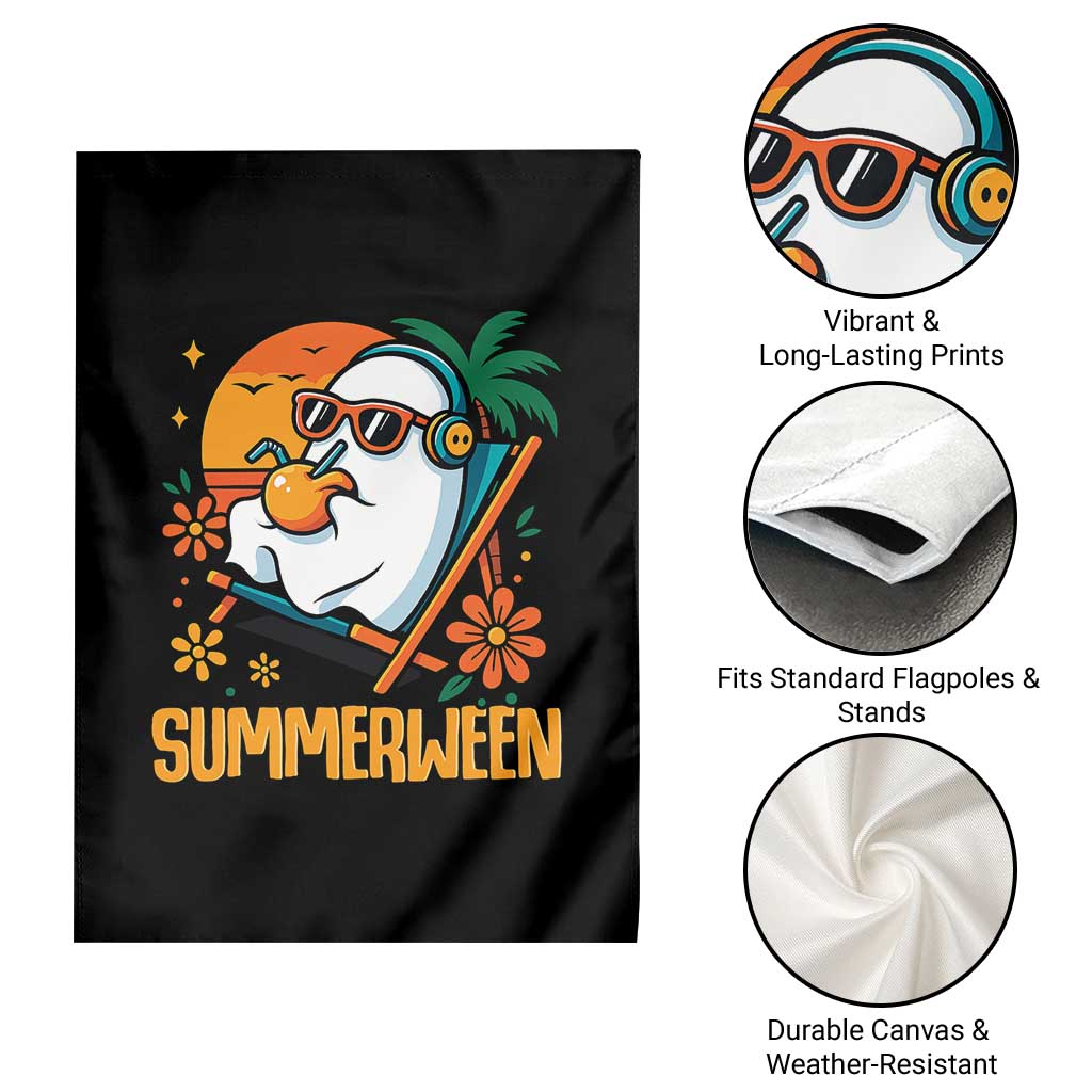 Tropical Summerween Boo Sheet Garden Flag Funny Ghost Halloween Summer Beach Vibes - Wonder Print Shop