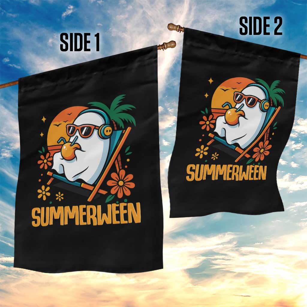 Tropical Summerween Boo Sheet Garden Flag Funny Ghost Halloween Summer Beach Vibes - Wonder Print Shop