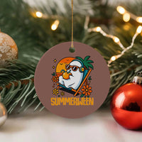 Tropical Summerween Boo Sheet Ceramic Ornament Funny Ghost Halloween Summer Beach Vibes - Wonder Print Shop