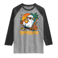 Tropical Summerween Boo Sheet Raglan Shirt Funny Ghost Halloween Summer Beach Vibes - Wonder Print Shop