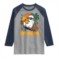 Tropical Summerween Boo Sheet Raglan Shirt Funny Ghost Halloween Summer Beach Vibes - Wonder Print Shop