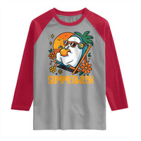 Tropical Summerween Boo Sheet Raglan Shirt Funny Ghost Halloween Summer Beach Vibes - Wonder Print Shop