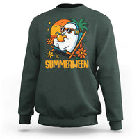 Tropical Summerween Boo Sheet Sweatshirt Funny Ghost Halloween Summer Beach Vibes - Wonder Print Shop