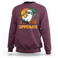 Tropical Summerween Boo Sheet Sweatshirt Funny Ghost Halloween Summer Beach Vibes - Wonder Print Shop