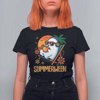 Tropical Summerween Boo Sheet T Shirt For Women Funny Ghost Halloween Summer Beach Vibes - Wonder Print Shop