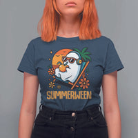 Tropical Summerween Boo Sheet T Shirt For Women Funny Ghost Halloween Summer Beach Vibes - Wonder Print Shop