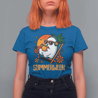 Tropical Summerween Boo Sheet T Shirt For Women Funny Ghost Halloween Summer Beach Vibes - Wonder Print Shop