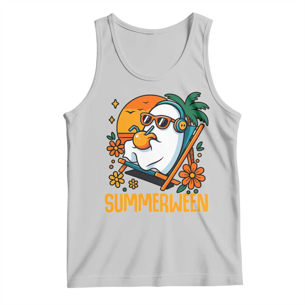 Tropical Summerween Boo Sheet Tank Top Funny Ghost Halloween Summer Beach Vibes - Wonder Print Shop