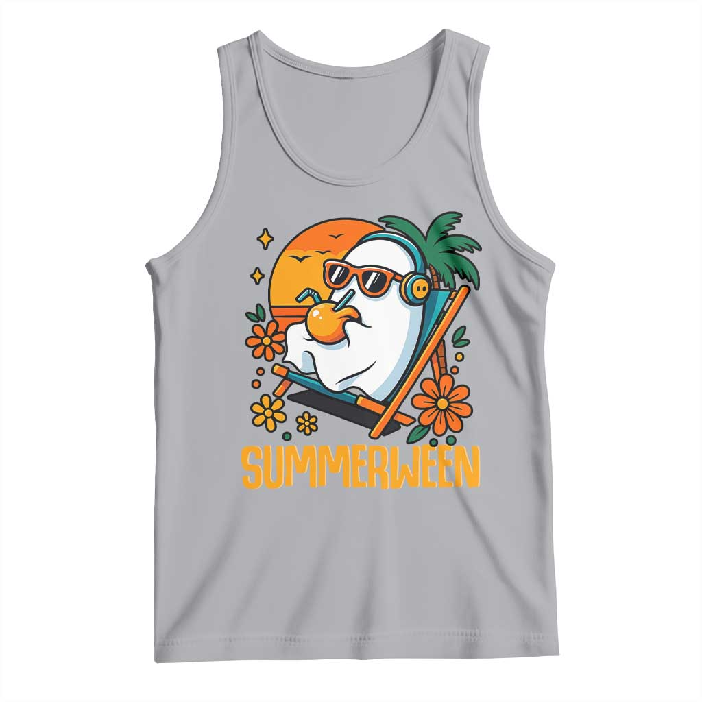 Tropical Summerween Boo Sheet Tank Top Funny Ghost Halloween Summer Beach Vibes - Wonder Print Shop