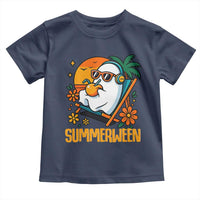 Tropical Summerween Boo Sheet Toddler T Shirt Funny Ghost Halloween Summer Beach Vibes - Wonder Print Shop