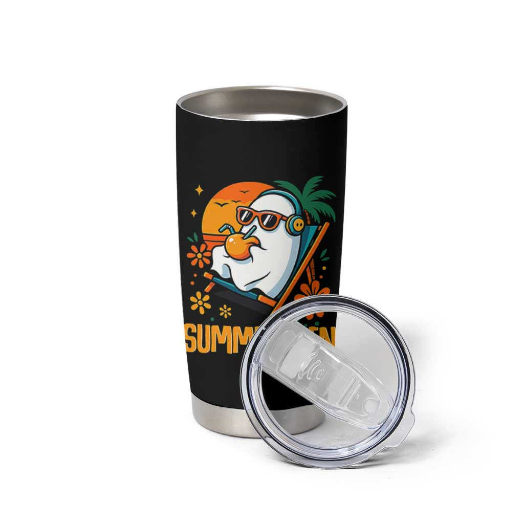 Tropical Summerween Boo Sheet Tumbler Cup Funny Ghost Halloween Summer Beach Vibes - Wonder Print Shop