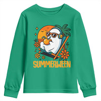 Tropical Summerween Boo Sheet Youth Sweatshirt Funny Ghost Halloween Summer Beach Vibes - Wonder Print Shop