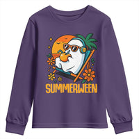 Tropical Summerween Boo Sheet Youth Sweatshirt Funny Ghost Halloween Summer Beach Vibes - Wonder Print Shop