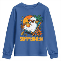 Tropical Summerween Boo Sheet Youth Sweatshirt Funny Ghost Halloween Summer Beach Vibes - Wonder Print Shop
