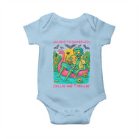 Summerween Zombie Pool Party Baby Onesie Chillin and Thrillin Flamingo Float Summer Halloween