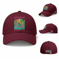 Summerween Zombie Pool Party Baseball Cap Chillin and Thrillin Flamingo Float Summer Halloween