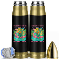 Summerween Zombie Pool Party Bullet Tumbler Chillin and Thrillin Flamingo Float Summer Halloween