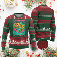 Summerween Zombie Pool Party Ugly Christmas Sweater Chillin and Thrillin Flamingo Float Summer Halloween