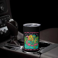 Summerween Zombie Pool Party Tumbler Cup Chillin and Thrillin Flamingo Float Summer Halloween