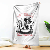 Hot Ghoul Summer Throw Blanket Retro Pin Up Witch Summerween Summer Beach Halloween Vibes