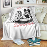 Hot Ghoul Summer Throw Blanket Retro Pin Up Witch Summerween Summer Beach Halloween Vibes
