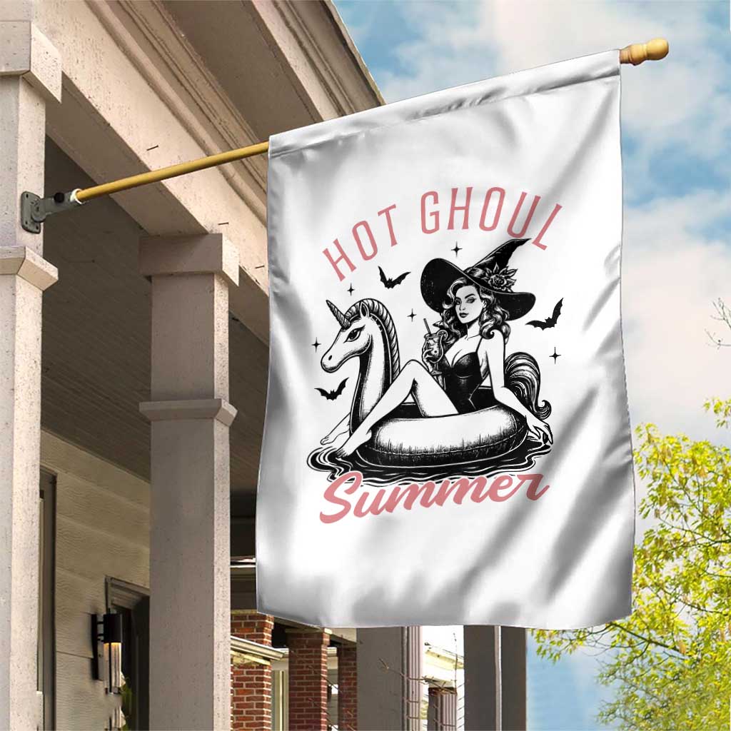 Hot Ghoul Summer Garden Flag Retro Pin Up Witch Summerween Summer Beach Halloween Vibes