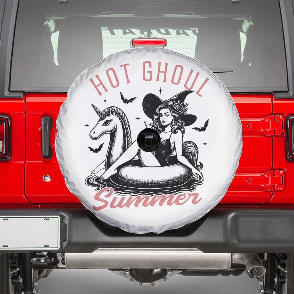 Hot Ghoul Summer Spare Tire Cover Retro Pin Up Witch Summerween Summer Beach Halloween Vibes