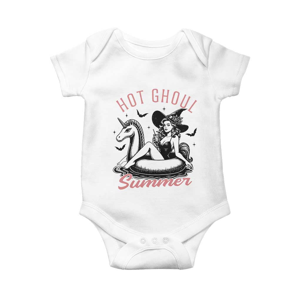 Hot Ghoul Summer Baby Onesie Retro Pin Up Witch Summerween Summer Beach Halloween Vibes