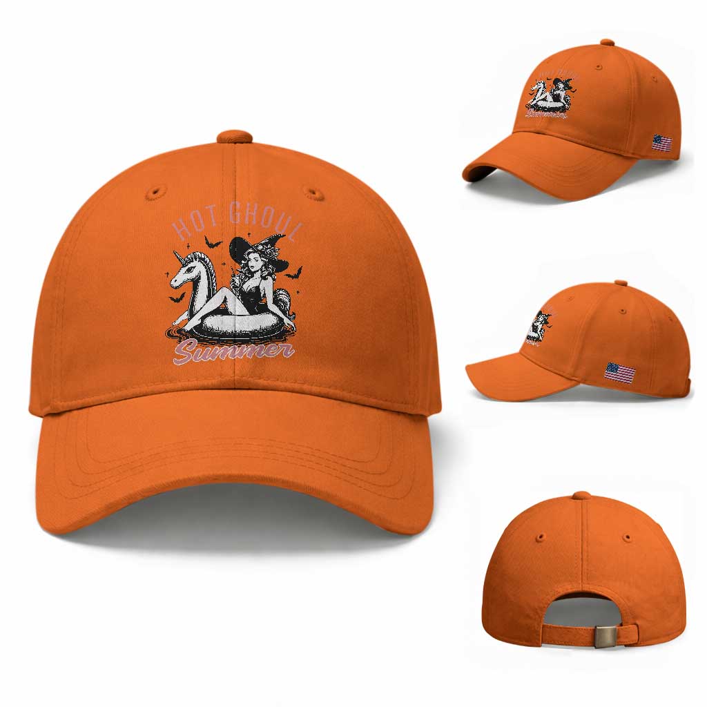 Hot Ghoul Summer Baseball Cap Retro Pin Up Witch Summerween Summer Beach Halloween Vibes