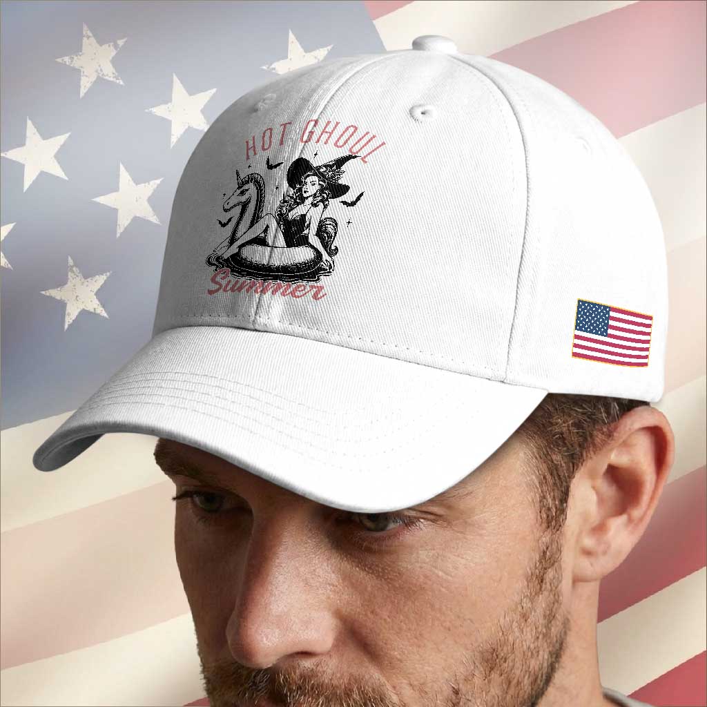 Hot Ghoul Summer Baseball Cap Retro Pin Up Witch Summerween Summer Beach Halloween Vibes